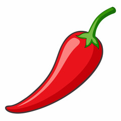 red chili pepper isolated on white