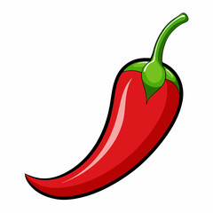 red chili pepper isolated on white