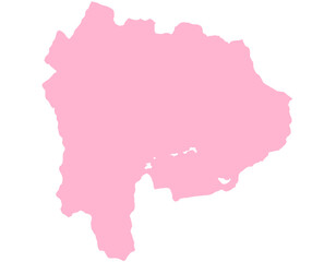 Obraz premium 山梨県 地図 ピンク イラスト