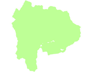 Fototapeta premium 山梨県 地図 黄緑 イラスト