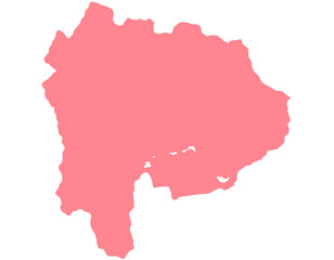 山梨県　地図　赤　イラスト