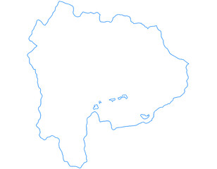 山梨県　地図　白　イラスト