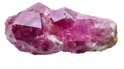 Pink Crystal Cluster: A captivating close-up of a vibrant pink crystal cluster, showcasing intricate facets and a mesmerizing translucent glow.