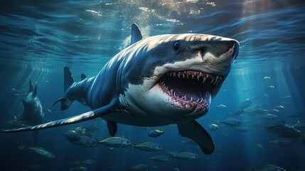 Fototapeta premium Great White Shark (Carcharodon carcharias) Great White Shark Underwater