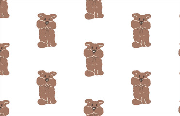 cute dog puppy pattern in mocha mousses trendy color