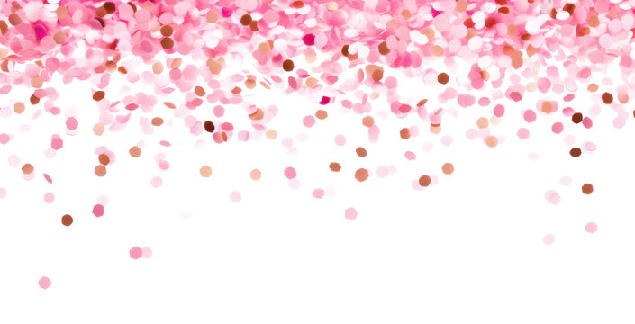 PNG Pink confetti border background celebration decoration.