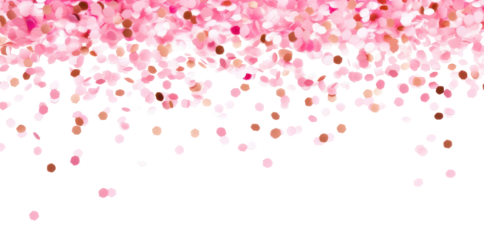 PNG Pink confetti border background celebration decoration.