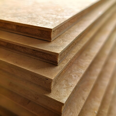 Macro View of Medium Density Fiberboard (MDF) - Uniform Structure and Smooth Texture