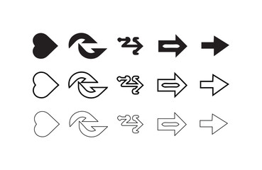 Arrow Icons Collection: Modern Designs for Branding and Graphics Arrow Symbols for Navigation, Expansion, and Growth Concepts