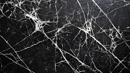 White spiderweb pattern on dark surface background