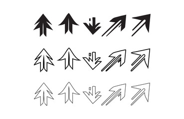Arrow Icons Collection: Modern Designs for Branding and Graphics Arrow Symbols for Navigation, Expansion, and Growth Concepts