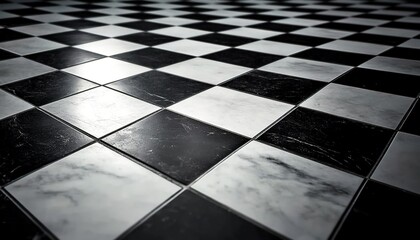 Black and white checkered floor