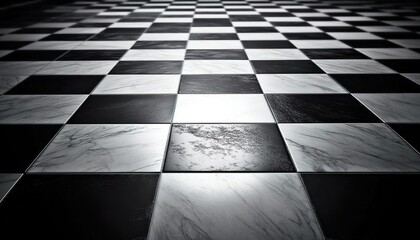 Black and white checkered floor