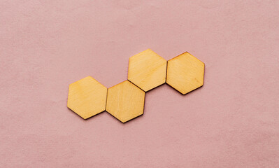 Formación Hexagonal de Madera con Diseño Moderno - foto de stock 