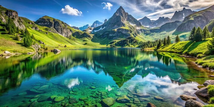 France's Pyrenees: Lake Payolle's stunning high-resolution landscape photo offers a breathtaking view.