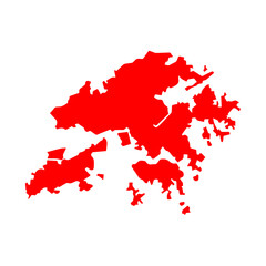 Hong Kong map red icon
