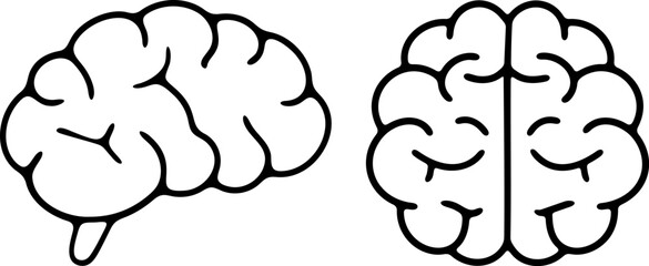 brain doodle line clip art illustration