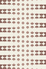 Halftone poster with dots in mocha brown and mousse beige colors. Abstract geometric background in contemporary art style. Trendy coffee colors of the year 2025