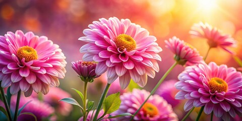 Fototapeta premium High-definition floral images, pink backdrop, emphasize beautiful blooms in sharp, close-up detail.