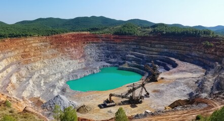Abandoned Mining Pit Reclaiming Nature.