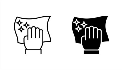 Obraz premium Cleaning cloth line icon set, vector illustration on white background.