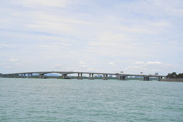 Fototapeta premium The Malaysia–Singapore Second Link is a modern bridge connecting Johor and Tuas, easing cross-border traffic with scenic views, efficient transport, and smooth flow. 