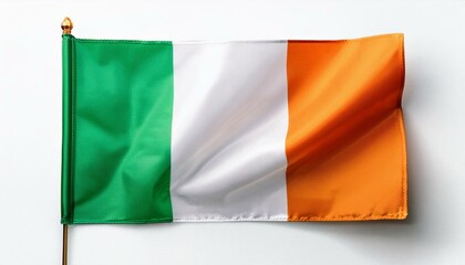 Obraz premium Irish flag waving on a white background