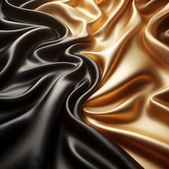 Fototapeta premium Bronze to Black Gradient: Luxury Material Flow with Premium Wave Definition and Sophisticated Dark Tones