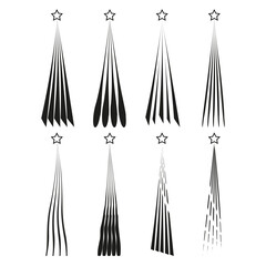 Star light rays. Starburst illustration. Radiating light icon. Linear graphic art.