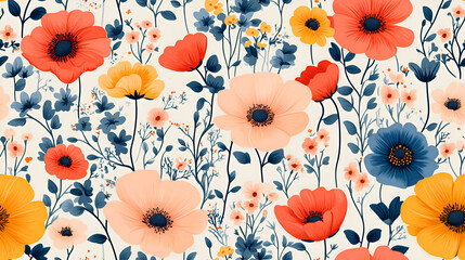 seamless pattern with poppy
