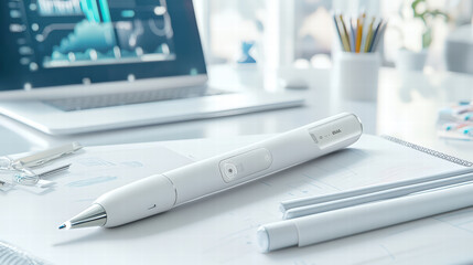 futuristic smart pen designed for translating notes into digital format, ideal for modern workspaces. This innovative tool enhances productivity and creativity