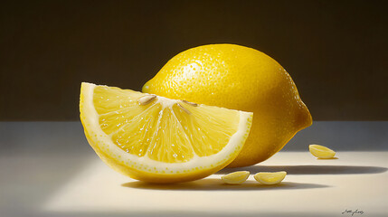  sliced lemon close-up
