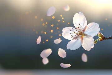  slow motion falling cherry blossom petals