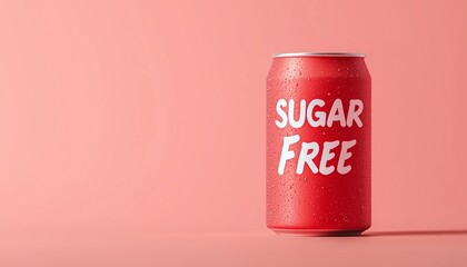 Red can drink sugar free label for delivery brand packaging