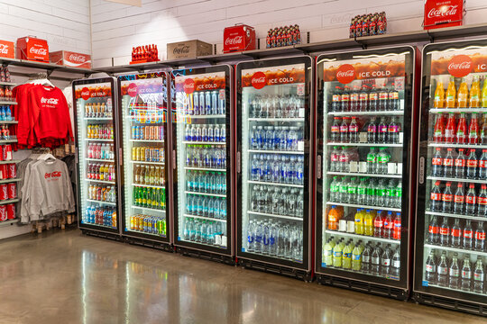 Many variations of drinks in Coca-Cola Store in Las Vegas