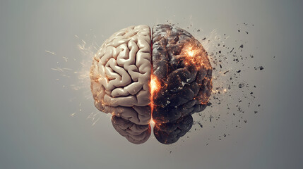 Brain splitting and explosion of thought