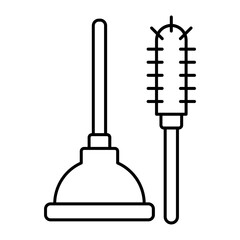 Naklejka premium plunger outline icon