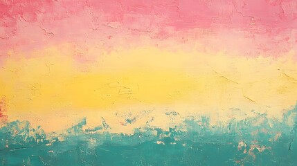 Obraz premium Abstract Textured Painting Pink Yellow Green Hues