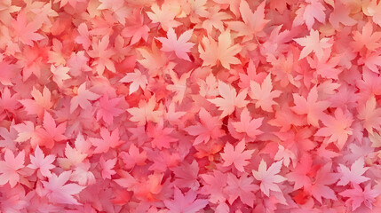 Pink autumn leaves background, nature texture, fall foliage, seasonal design