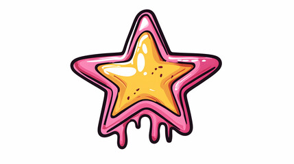 Obraz premium Pink dripping star design element, graphic, illustration