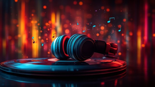 Headphones and black film