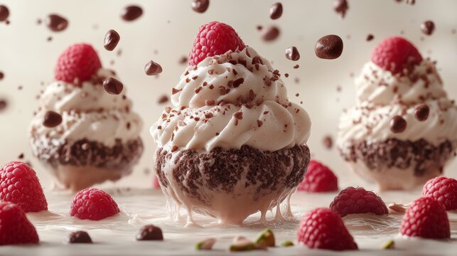 Sweet chocolate raspberry dessert