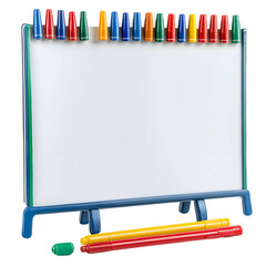 Whiteboard with Colorful Markers
