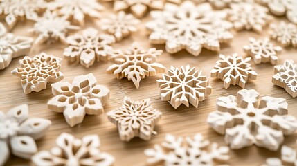 Elegant Wooden Snowflake Ornaments Christmas Decorations
