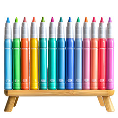 Whiteboard with Colorful Markers

