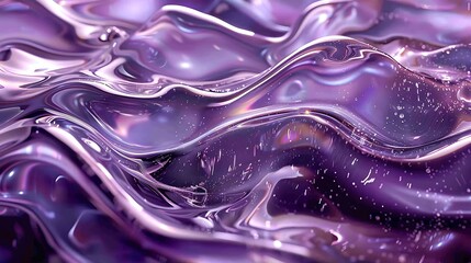 Obraz premium Purple Chrome Waves On Light
