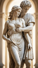 Statute of a couple of lovers united.