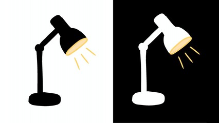 black and white lamp