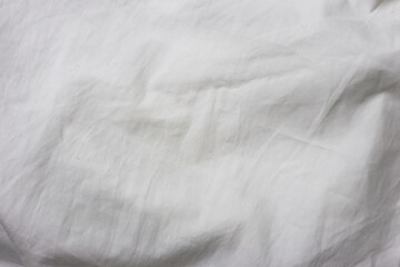 Obraz premium Close up white wrinkled fabric texture rippled surface, Soft focus.