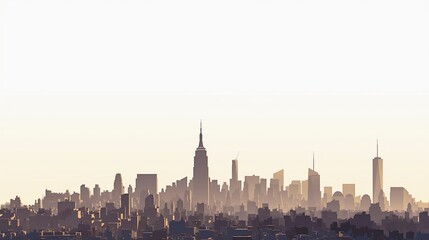 ニューヨークの高層ビルの黒いシルエット16